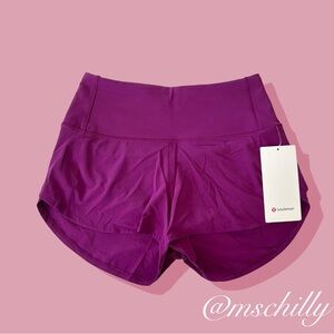 NWT Lululemon Speed Up Short Shorts 2.5 High Rise Chilled Grape Purple Sz 4